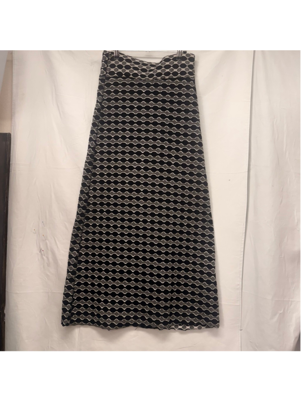 Women's Unbranded Black Gray Geometric Maxi Skirt M/L